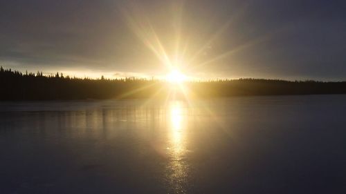 Sunset over lake