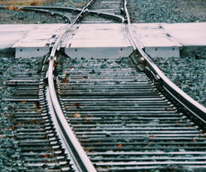 High angle view of railroad tracks