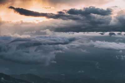 Scenic view of cloudscape against sky during sunset