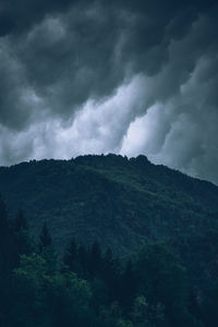 Low angle view of mountain against sky