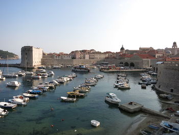 Boats in harbor