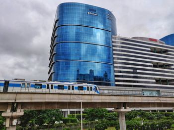 Low angle view of modern building against sky