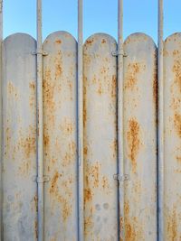 Close-up of rusty metal on wall