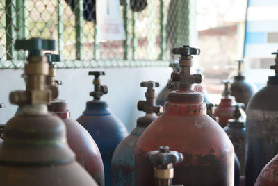 Close-up of bottles