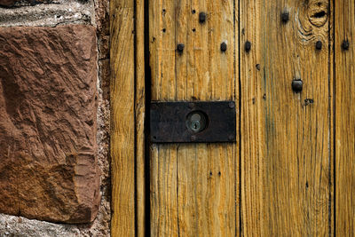 Close-up of old wooden door