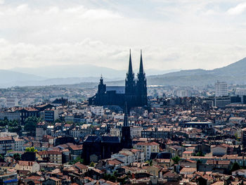 High angle view of buildings in city