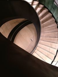 High angle view of spiral staircase