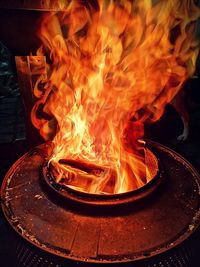 Close-up of fire burning