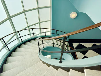 Low angle view of spiral staircase