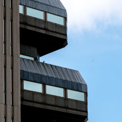 Low angle view of modern building against sky