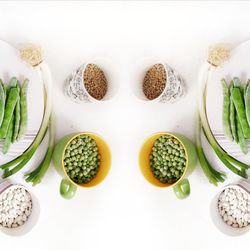 High angle view of food on table