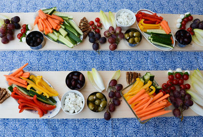 High angle view of various fruits