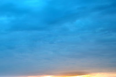 Low angle view of sky at sunset