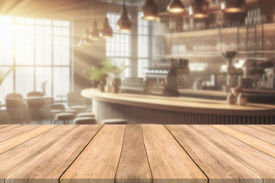 Close-up of wooden table