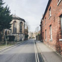 Road along buildings