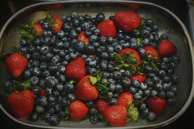 Close-up of strawberries in bowl