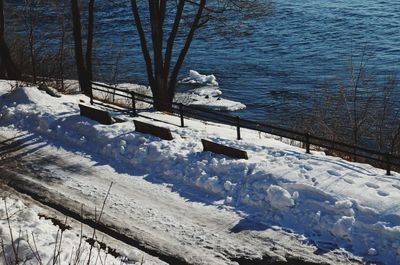 Scenic view of snow covered landscape