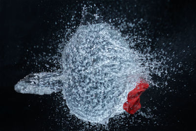 Close-up of water bomb bursting