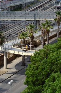 High angle view of bridge in city