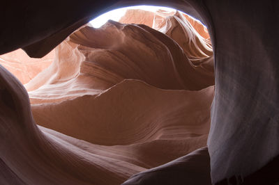 Low angle view of rock formation