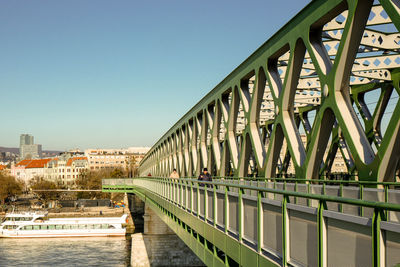 Bridge over river against clear sky
