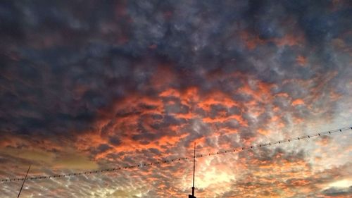 Low angle view of orange sky