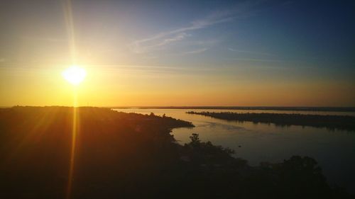 Scenic view of sunset over sea