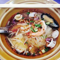 Close-up of meal served in bowl