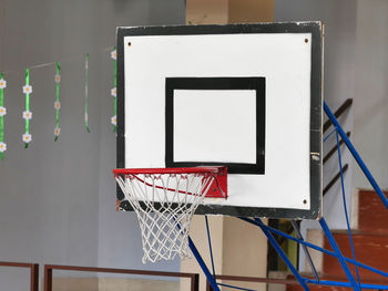 Low angle view of basketball hoop