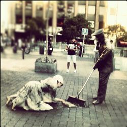 Full length of woman walking in city