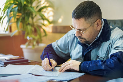 Man sitting on table