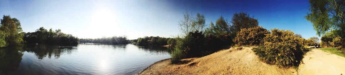 Panoramic view of river against sky