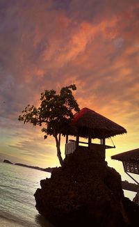 Scenic view of sea against dramatic sky