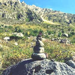 Scenic view of rocks on mountain