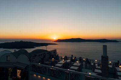 View of city at sunset