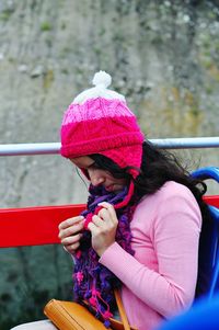 Close-up of young woman