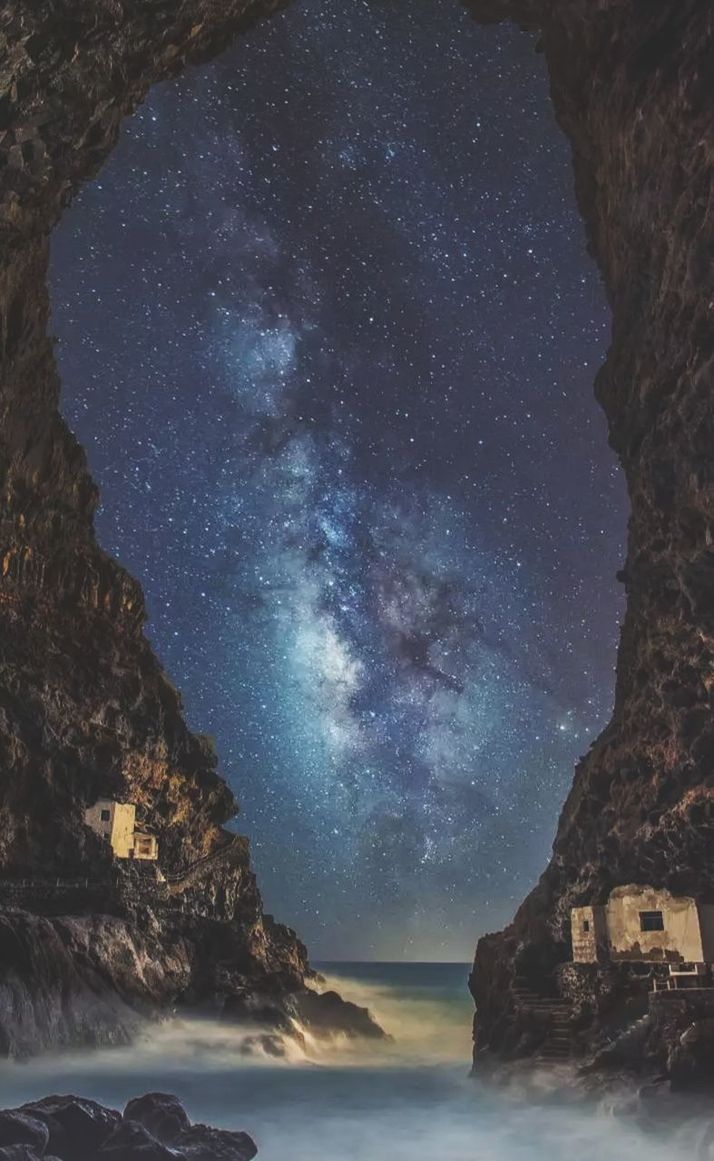 star, astronomy, space, galaxy, sky, night, scenics - nature, milky way, beauty in nature, water, nature, sea, land, space and astronomy, astronomical object, star field, constellation, rock, science, environment, long exposure, beach, no people, landscape, outdoors, tranquility, mountain, travel destinations, tranquil scene