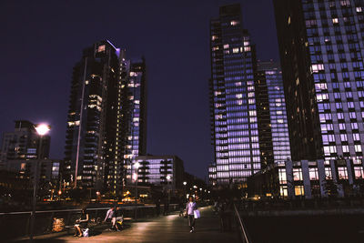 Illuminated city skyline at night