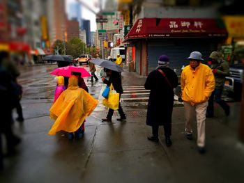 People on road in city