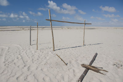 A soccer court in the middle of the desert at lencois maranhenses national park 