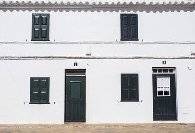 Closed door of building