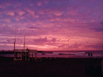 Scenic view of sea at sunset