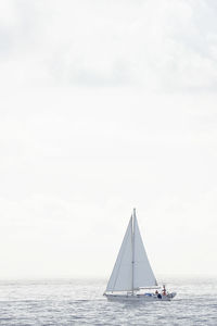 Boat sailing in sea