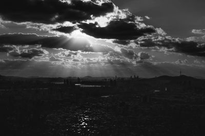 Scenic view of landscape against sky during sunset