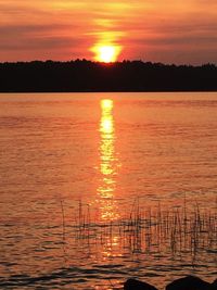 Sunset over lake