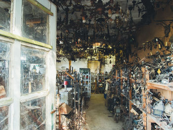 Panoramic view of building seen through glass