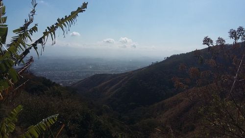 Scenic view of mountains against sky