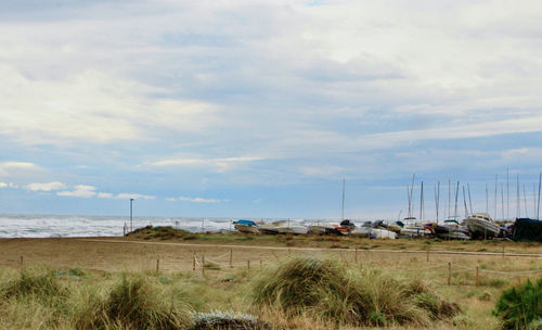 Scenic view of field against sky