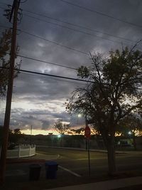 Silhouette trees against dramatic sky