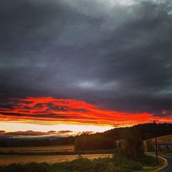 Scenic view of landscape against cloudy sky